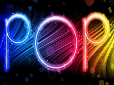 colorful photo with the word pop written in bright lights