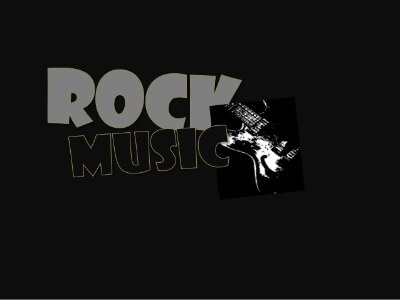 Words rock music and has a guitar